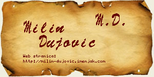 Milin Dujović vizit kartica